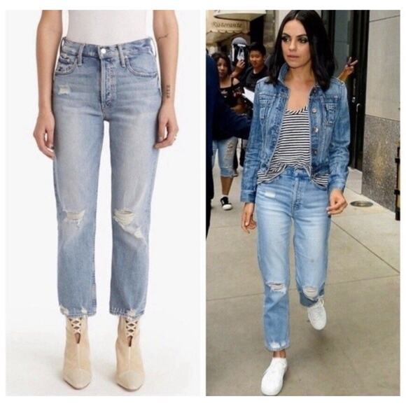 Mother Superior The Tomcat Distressed Straight Leg Jeans In The Confession 24 - Picture 1 of 14